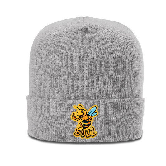 Beanie with Buzz's Retirement Garage Bee Logo - Richardson Heather Cuffed