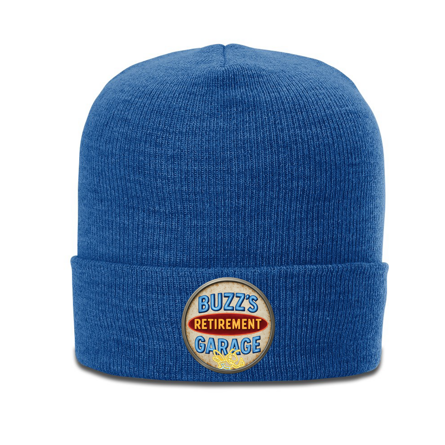 Beanie with Buzz's Retirement Garage Antique Logo - Richardson Heather Cuffed