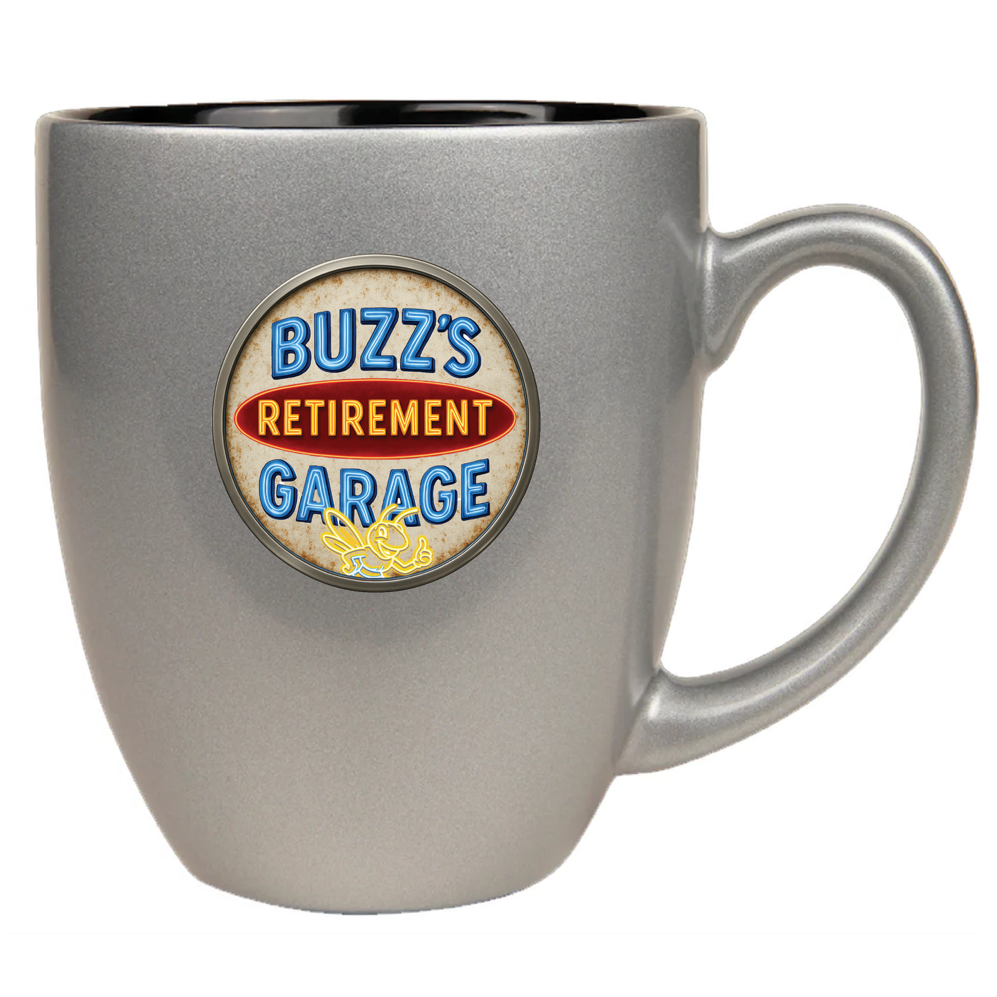 16oz Ceramic Mug with Buzz's Retirement Garage Antique Logo