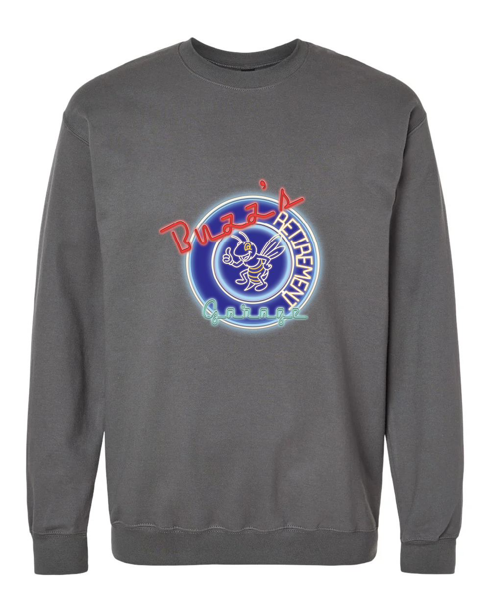 Buzz's Retirement Garage Crewneck Sweatshirt - Gildan