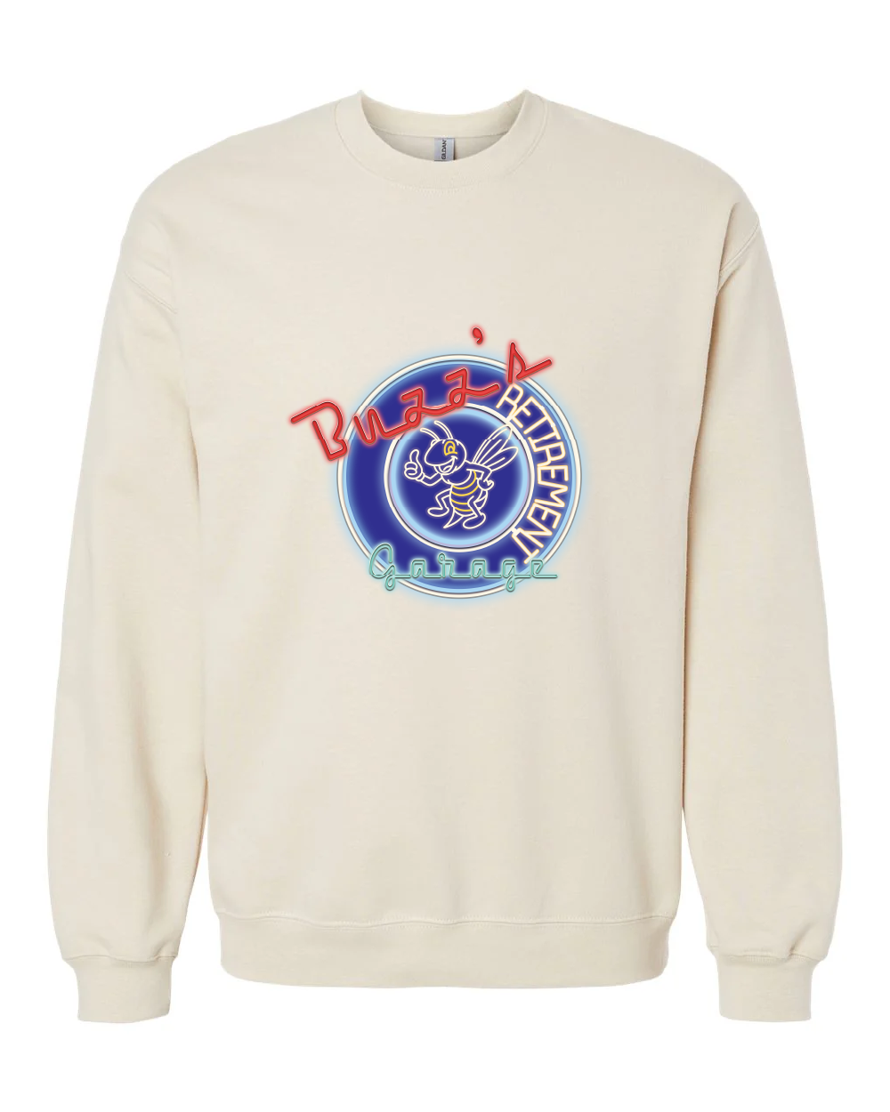 Buzz's Retirement Garage Crewneck Sweatshirt - Gildan