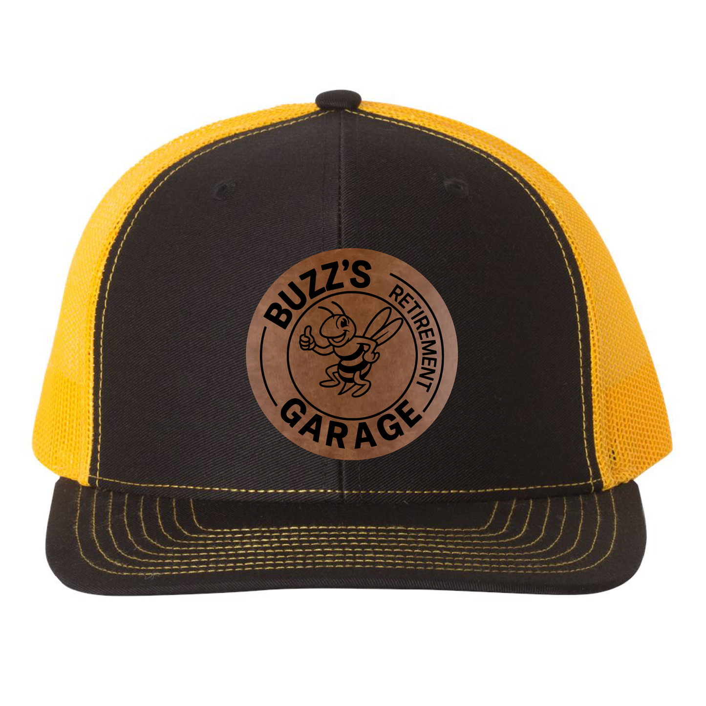 Trucker Hat with Buzz's Retirement Garage B&W Logo - Richardson 112