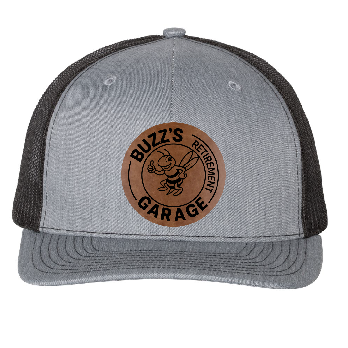 Trucker Hat with Buzz's Retirement Garage B&W Logo - Richardson 112