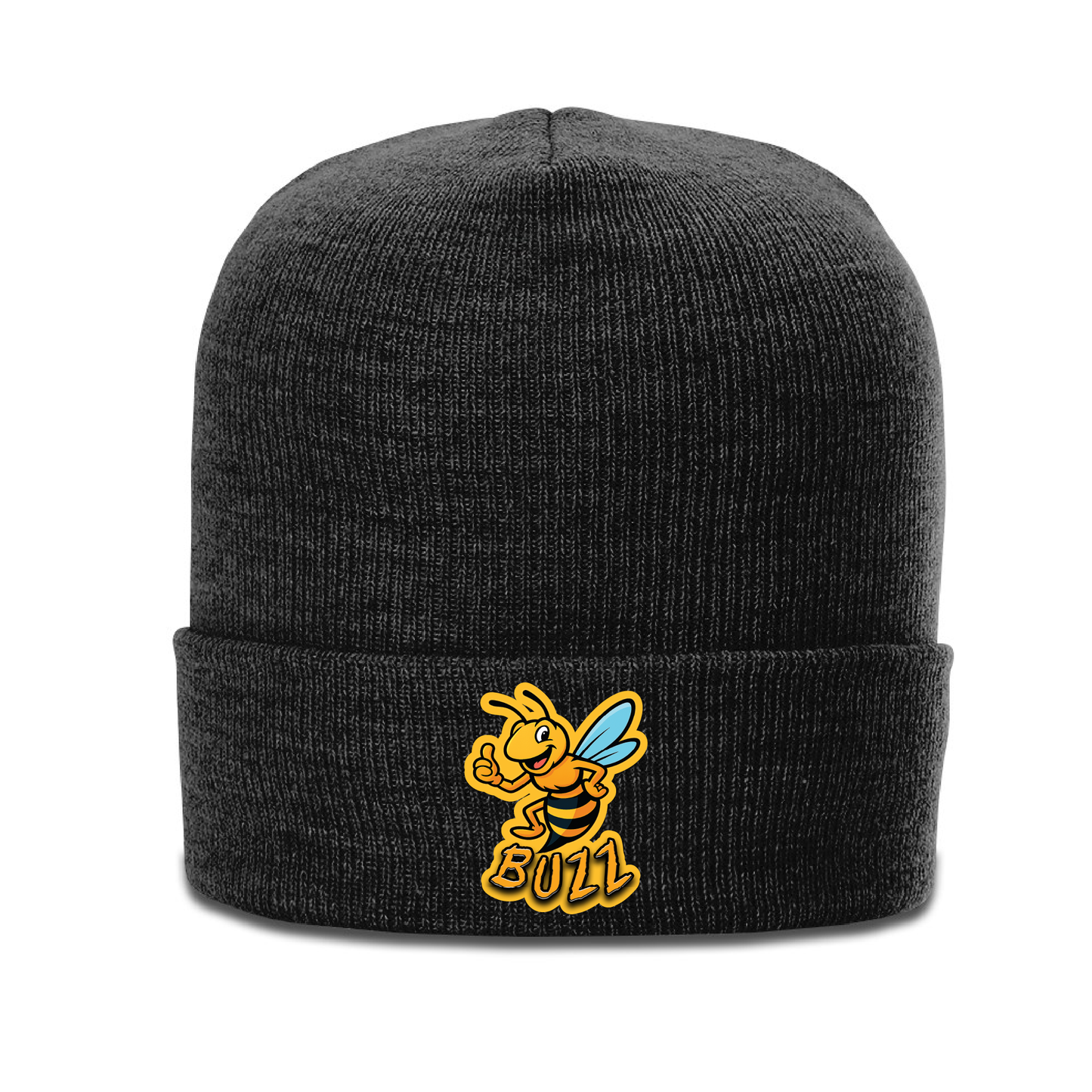 Beanie with Buzz's Retirement Garage Bee Logo - Richardson Heather Cuffed