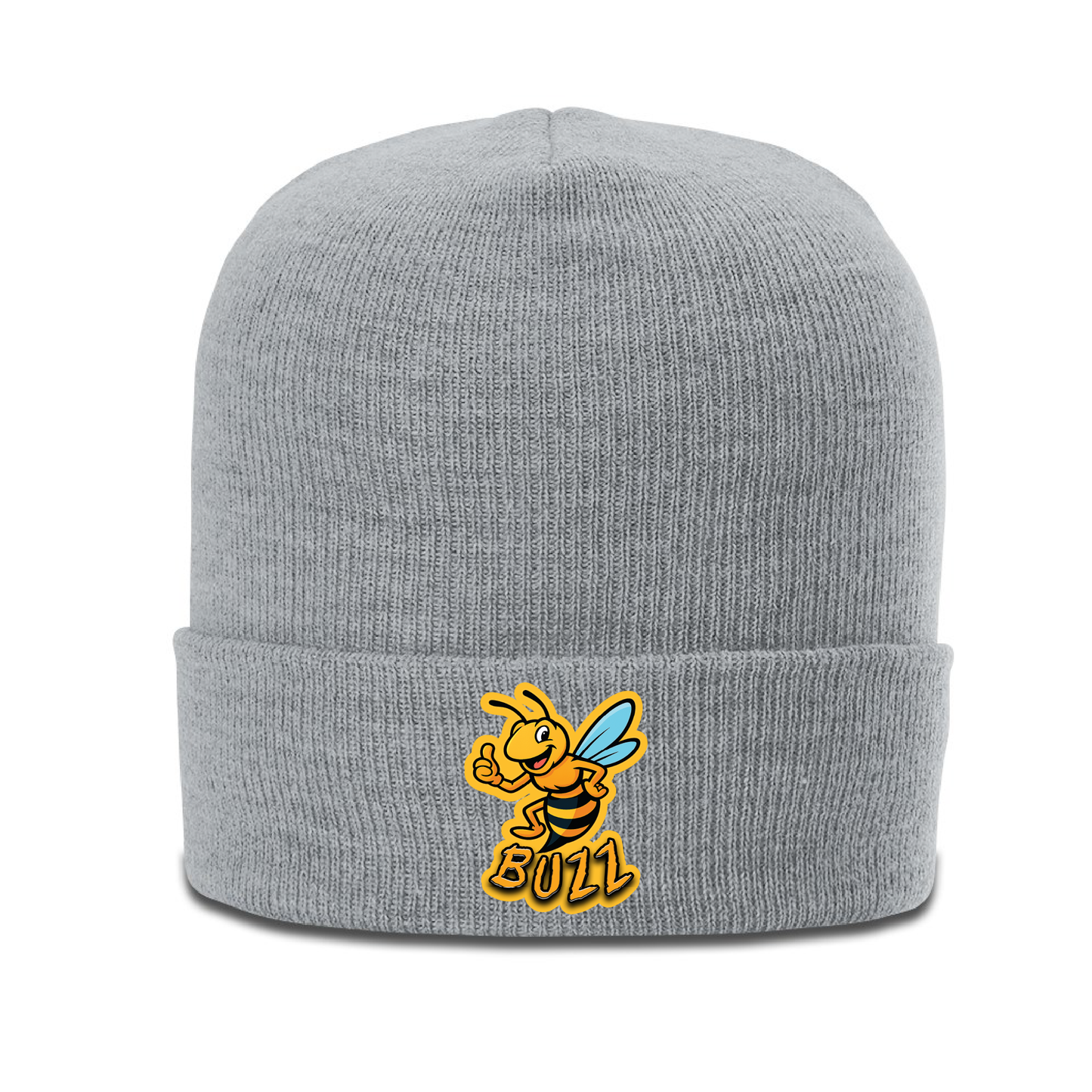 Beanie with Buzz's Retirement Garage Bee Logo - Richardson Heather Cuffed