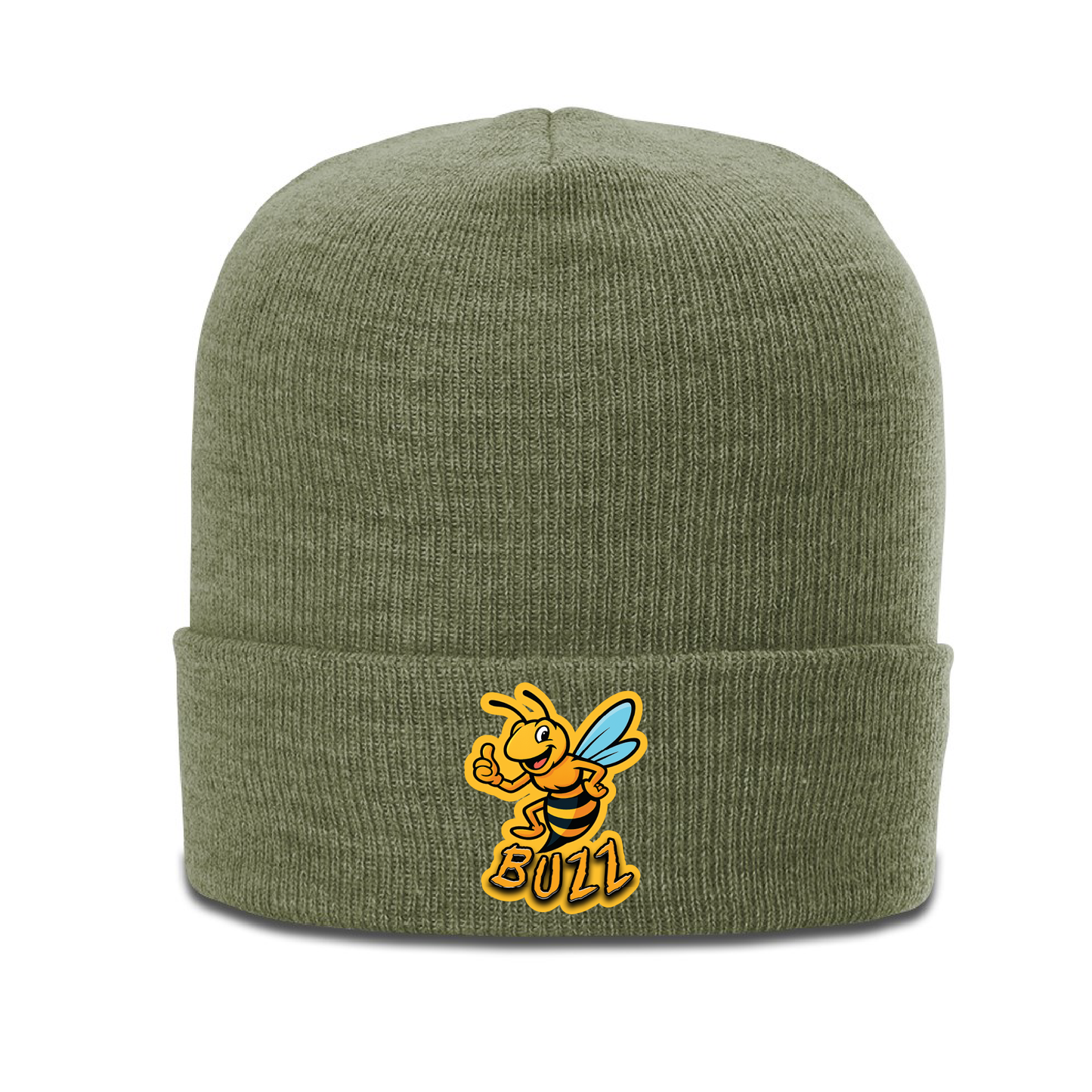 Beanie with Buzz's Retirement Garage Bee Logo - Richardson Heather Cuffed