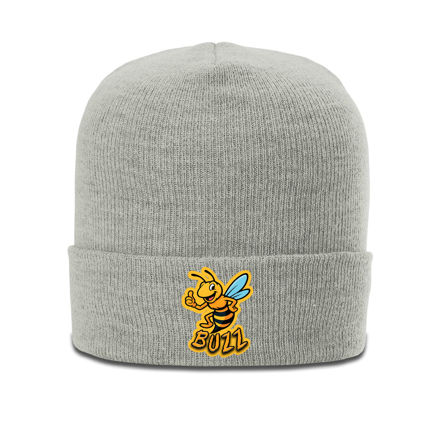 Beanie with Buzz's Retirement Garage Bee Logo - Richardson Heather Cuffed